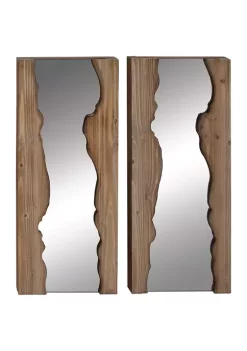 Best deal 😉 Contemporary Wood Wall Mirror - Set of 2 by Monroe Lane 🌟 -Monroe Lane Sales Belk 4404