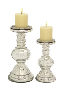 Buy 🧨 Traditional Glass Candle Holder - Set of 2 by Monroe Lane ⭐ -Monroe Lane Sales Belk 4503