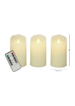 Promo 🎉 Traditional Wax Flameless Candle - Set of 3 by Monroe Lane 😍 -Monroe Lane Sales Belk 4506