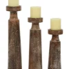 Flash Sale 🌟 Coastal Mango Wood Candle Holder - Set of 3 by Monroe Lane ✨