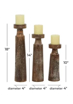 Flash Sale 🌟 Coastal Mango Wood Candle Holder - Set of 3 by Monroe Lane ✨ -Monroe Lane Sales Belk 4697