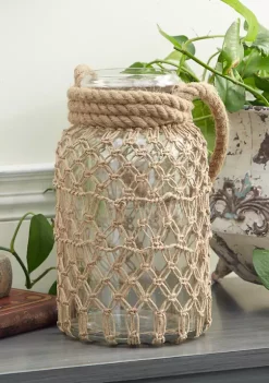 Budget 🎉 Coastal Glass Candle Lantern by Monroe Lane ❤️