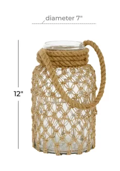 Budget 🎉 Coastal Glass Candle Lantern by Monroe Lane ❤️ -Monroe Lane Sales Belk 4729