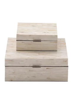 Coupon ✨ Coastal Shell Box - Set of 2 by Monroe Lane ⭐ 8 Coupon ✨ Coastal Shell Box - Set of 2 by Monroe Lane ⭐ -Monroe Lane Sales Belk 4829