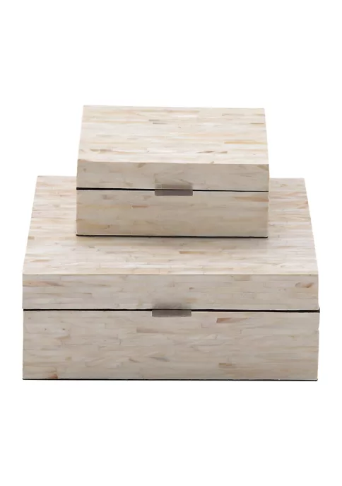 Coupon ✨ Coastal Shell Box - Set of 2 by Monroe Lane ⭐ 3 Coupon ✨ Coastal Shell Box - Set of 2 by Monroe Lane ⭐ - Image 3