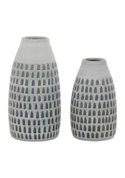 Flash Sale ⌛ Contemporary Ceramic Vase - Set of 2 by Monroe Lane 🎉 -Monroe Lane Sales Belk 4843