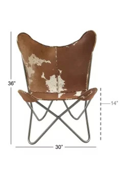 New 😉 Rustic Leather Butterfly Chair by Monroe Lane ✔️ -Monroe Lane Sales Belk 4884