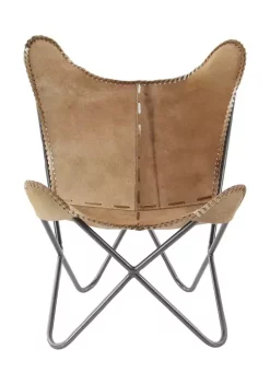 New 😉 Rustic Leather Butterfly Chair by Monroe Lane ✔️ -Monroe Lane Sales Belk 4885