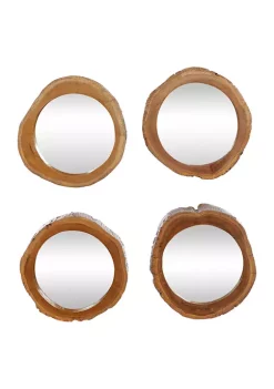 Brand new 🌟 Rustic Teak Wood Wall Mirror - Set of 4 by Monroe Lane 🔥