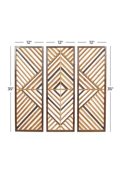 Flash Sale 😉 Contemporary Wood Wall Decor - Set of 3 by Monroe Lane 🤩 -Monroe Lane Sales Belk 4955