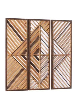 Flash Sale 😉 Contemporary Wood Wall Decor - Set of 3 by Monroe Lane 🤩 -Monroe Lane Sales Belk 4956