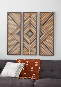 Flash Sale 😉 Contemporary Wood Wall Decor - Set of 3 by Monroe Lane 🤩 -Monroe Lane Sales Belk 4957