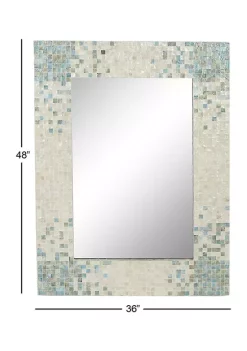 Coupon ✔️ Coastal 👩 Mother of Pearl Wall Mirror by Monroe Lane ⭐ -Monroe Lane Sales Belk 4966