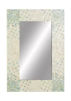 Coupon ✔️ Coastal 👩 Mother of Pearl Wall Mirror by Monroe Lane ⭐ -Monroe Lane Sales Belk 4968