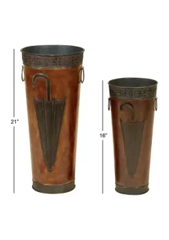 Discount 💯 Rustic Metal Umbrella Stand - Set of 2 by Monroe Lane 🔔 -Monroe Lane Sales Belk 5126