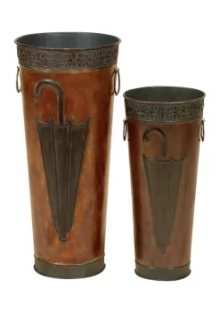 Discount 💯 Rustic Metal Umbrella Stand - Set of 2 by Monroe Lane 🔔 -Monroe Lane Sales Belk 5128