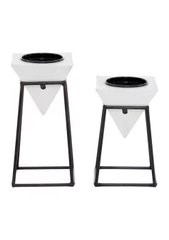 Promo 😀 Modern Wood Candle Holder - Set of 2 by Monroe Lane 🧨 -Monroe Lane Sales Belk 5192