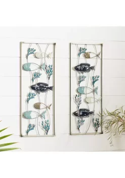 New ✔️ Coastal Metal Wall Decor - Set of 2 by Monroe Lane 🧨 -Monroe Lane Sales Belk 5202