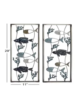 New ✔️ Coastal Metal Wall Decor - Set of 2 by Monroe Lane 🧨 -Monroe Lane Sales Belk 5204