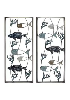 New ✔️ Coastal Metal Wall Decor - Set of 2 by Monroe Lane 🧨 -Monroe Lane Sales Belk 5206