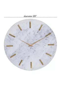Best deal ✔️ Contemporary Marble Wall Clock by Monroe Lane 🔥 -Monroe Lane Sales Belk 5236