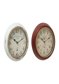Buy 🤩 Vintage Metal Wall Clock - Set of 2 by Monroe Lane 😀