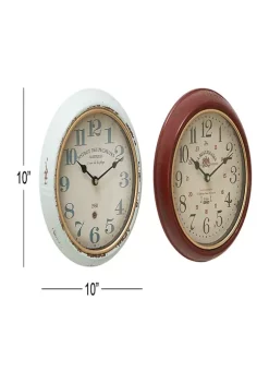Buy 🤩 Vintage Metal Wall Clock - Set of 2 by Monroe Lane 😀 -Monroe Lane Sales Belk 5277