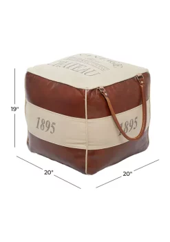 Cheap 🥰 Rustic Canvas Pouf by Monroe Lane 🌟 -Monroe Lane Sales Belk 5326