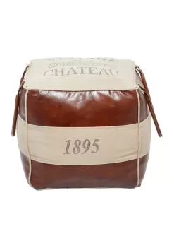 Cheap 🥰 Rustic Canvas Pouf by Monroe Lane 🌟 -Monroe Lane Sales Belk 5327