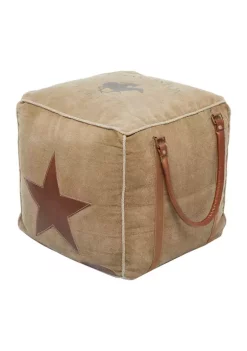 Cheap 🥰 Rustic Canvas Pouf by Monroe Lane 🌟 -Monroe Lane Sales Belk 5329