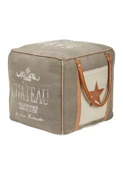 Cheap 🥰 Rustic Canvas Pouf by Monroe Lane 🌟 -Monroe Lane Sales Belk 5330