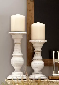 Outlet 😉 Traditional Mango Wood Candle Holder - Set of 3 by Monroe Lane 🧨 -Monroe Lane Sales Belk 5358