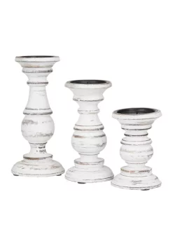 Outlet 😉 Traditional Mango Wood Candle Holder - Set of 3 by Monroe Lane 🧨 -Monroe Lane Sales Belk 5360