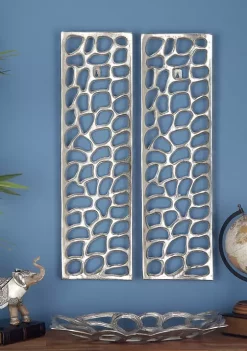 Promo 😀 Modern Aluminum Wall Decor - Set of 2 by Monroe Lane 🔥