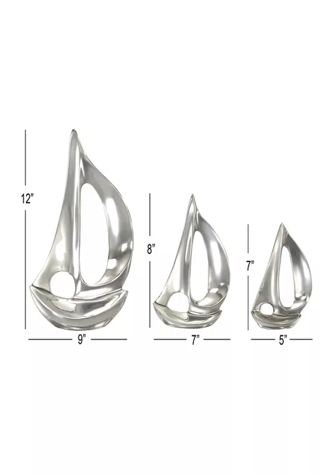 Outlet 🎁 Coastal Aluminum Sculpture - Set of 3 by Monroe Lane 🔥 5 Outlet 🎁 Coastal Aluminum Sculpture - Set of 3 by Monroe Lane 🔥 - Image 5