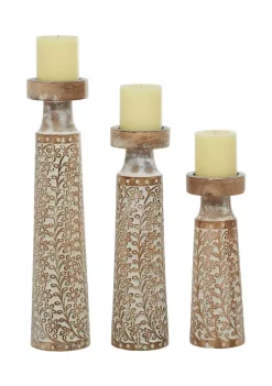 Brand new 😉 Coastal Mango Wood Candle Holder - Set of 3 by Monroe Lane 👏