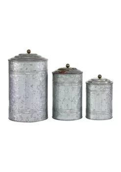 Buy 💯 Farmhouse Metal Decorative Jars - Set of 3 by Monroe Lane 😀