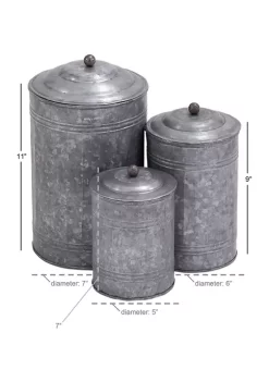 Buy 💯 Farmhouse Metal Decorative Jars - Set of 3 by Monroe Lane 😀 -Monroe Lane Sales Belk 5586