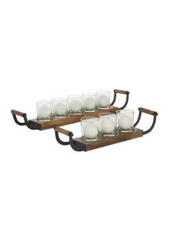 Buy β Traditional Wood Candelabra - Set of 2 by Monroe Lane π