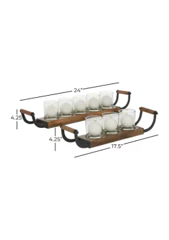 Buy ⭐ Traditional Wood Candelabra - Set of 2 by Monroe Lane 🔔 -Monroe Lane Sales Belk 5622