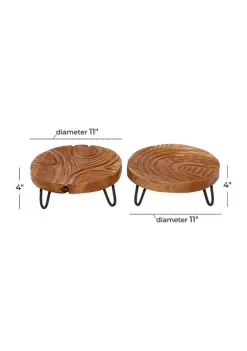 Brand new ❤️ Rustic Teak Wood Tray - Set of 2 by Monroe Lane 🛒 -Monroe Lane Sales Belk 5668