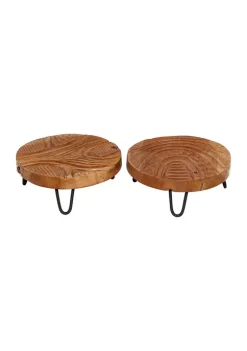 Brand new ❤️ Rustic Teak Wood Tray - Set of 2 by Monroe Lane 🛒 -Monroe Lane Sales Belk 5669