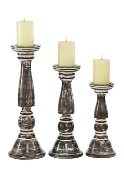Best deal 🎁 Country Cottage Wood Candle Holder - Set of 3 by Monroe Lane 🤩