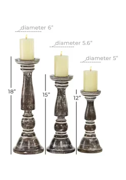 Best deal 🎁 Country Cottage Wood Candle Holder - Set of 3 by Monroe Lane 🤩 -Monroe Lane Sales Belk 5679