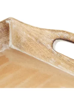 Flash Sale 🔔 Traditional Wood Tray - Set of 2 by Monroe Lane ✔️ -Monroe Lane Sales Belk 5730