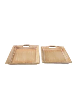 Flash Sale 🔔 Traditional Wood Tray - Set of 2 by Monroe Lane ✔️ -Monroe Lane Sales Belk 5732