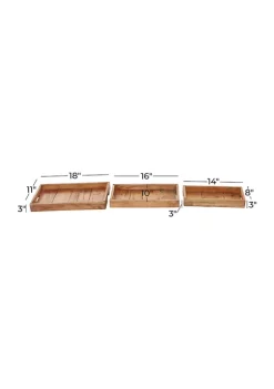 Best reviews of 💯 Rustic Wood Tray - Set of 3 by Monroe Lane 💯 -Monroe Lane Sales Belk 5812