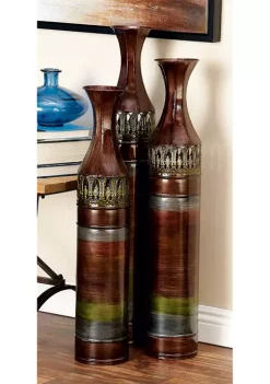 New ✔️ Traditional Metal Vase - Set of 3 by Monroe Lane 🥰