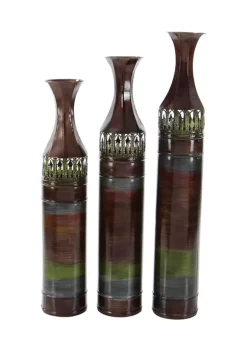 New ✔️ Traditional Metal Vase - Set of 3 by Monroe Lane 🥰 -Monroe Lane Sales Belk 589