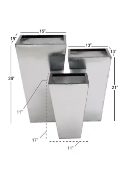 Cheap 🔥 Contemporary Metal Planter - Set of 3 by Monroe Lane 😉 -Monroe Lane Sales Belk 5966